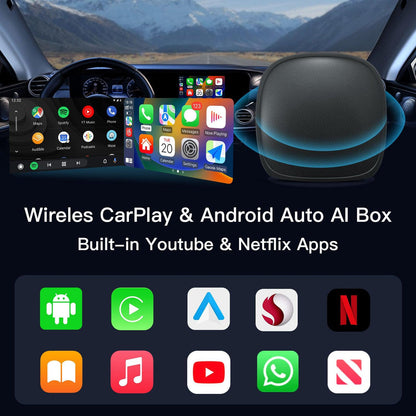 Wireless CarPlay/Android Auto Magic AI Box with Netflix/YouTube.