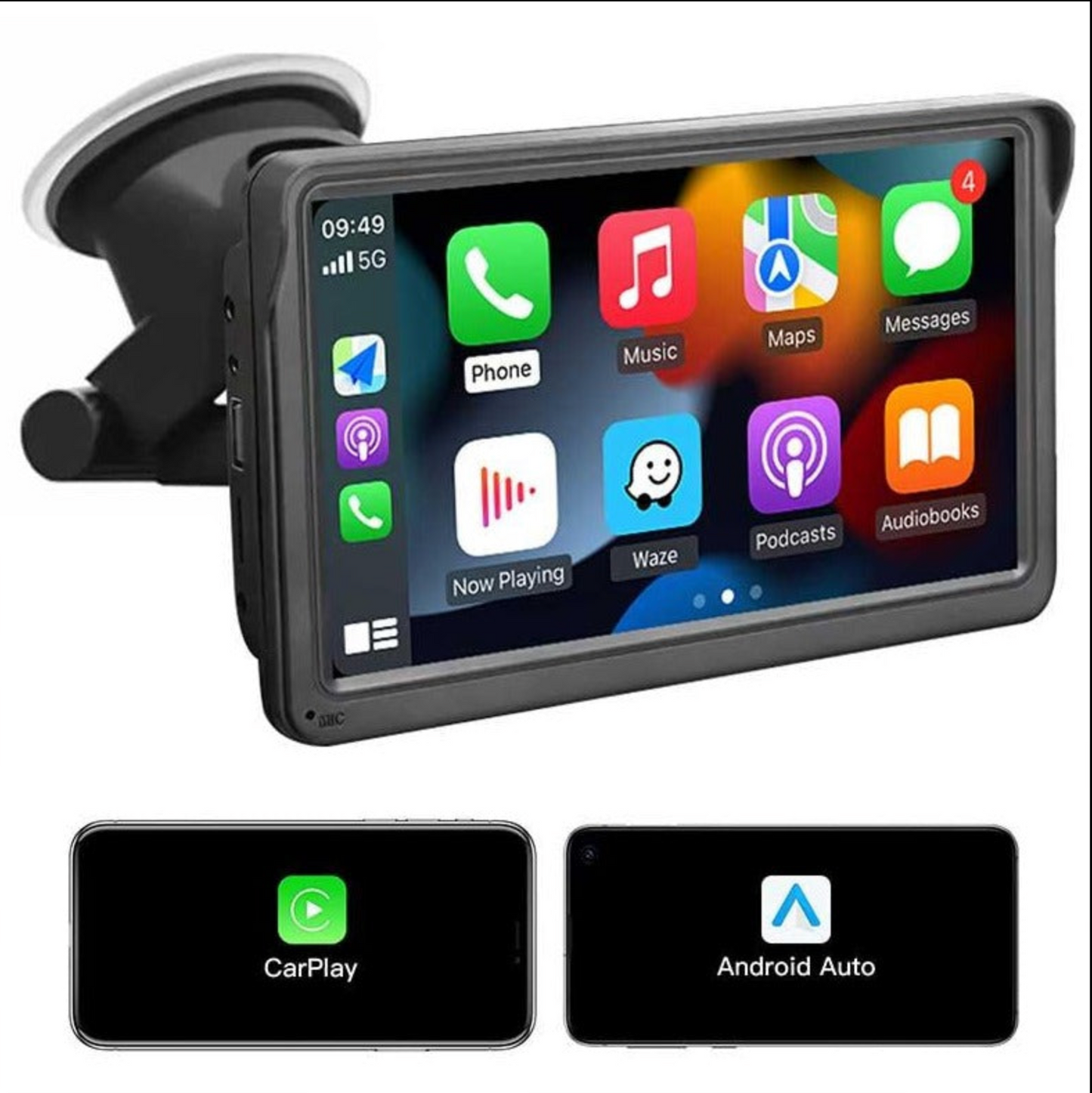 Portable Wireless Carplay & Android Auto Car Screen