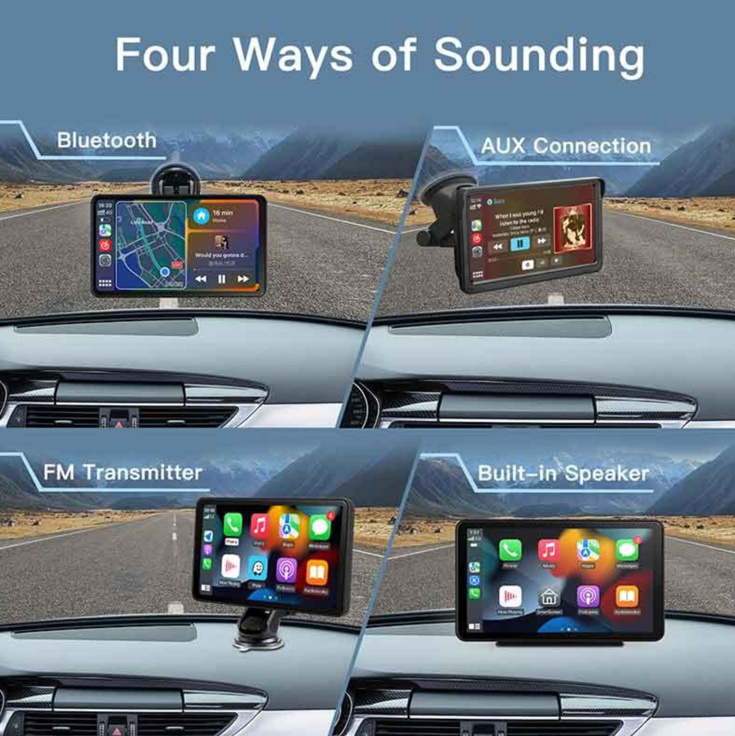 Portable Wireless Carplay & Android Auto Car Screen